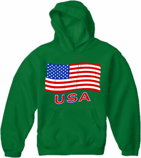 USA Vintage Flag Adult Hoodie