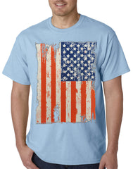 Vertical Distressed American Flag Mens T-shirt