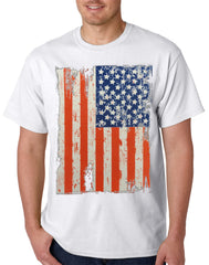 Vertical Distressed American Flag Mens T-shirt