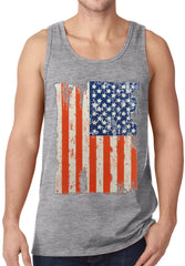 Vertical Distressed American Flag Tanktop