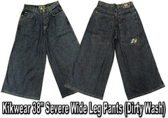 Kikwear 38" Severe Wide Leg Raver Pants (Dirty Wash)