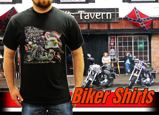 Biker Shirts - "American Pride" Biker Shirt (Black)