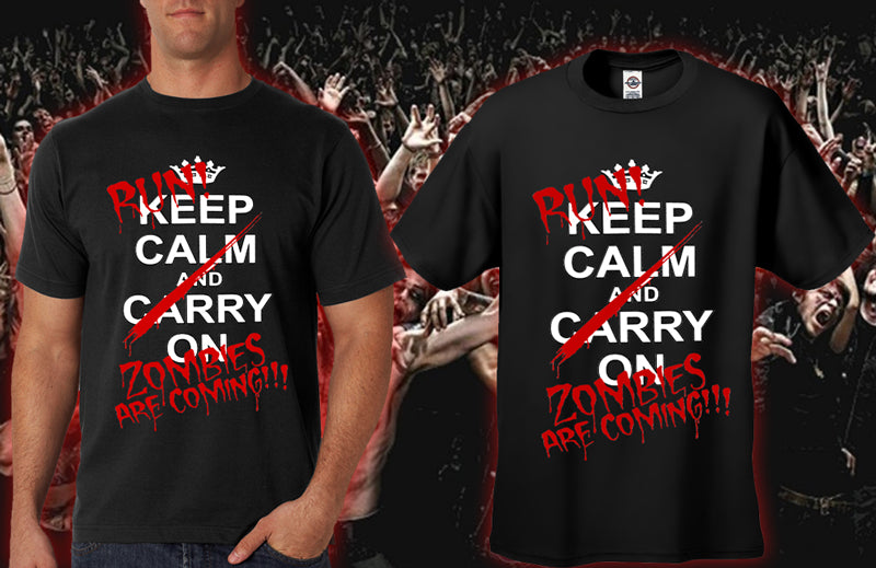 Zombie Tees - Keep Calm Zombies Are Coming Men's T-Shirt
