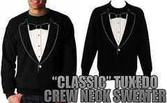"The Classic" Black Tie Tuxedo Men's Crew Neck Sweat Shirt