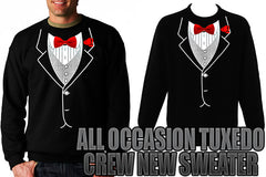 Tuxedo SweatShirt - Mens All Occasion Formal Tuxedo Crew Neck Sweat Shirt