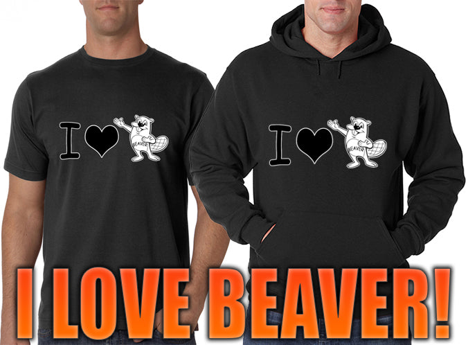 I Love Beavers Adult Hoodie