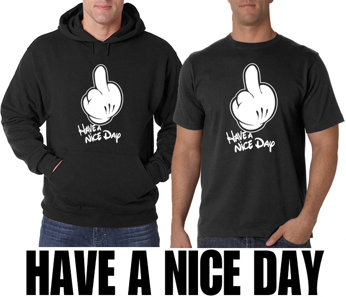 Cartoon Hands "Have A Nice Day" Adult Hoodie