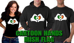 Cartoon Heart Hands Irish Flag