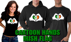 Cartoon Heart Hands Irish Flag Men's T-Shirt