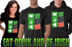 Eat Drink and Be Irish Adult Hoodie