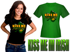 Kiss Me I'm Irish Shamrock Girl's T-Shirt