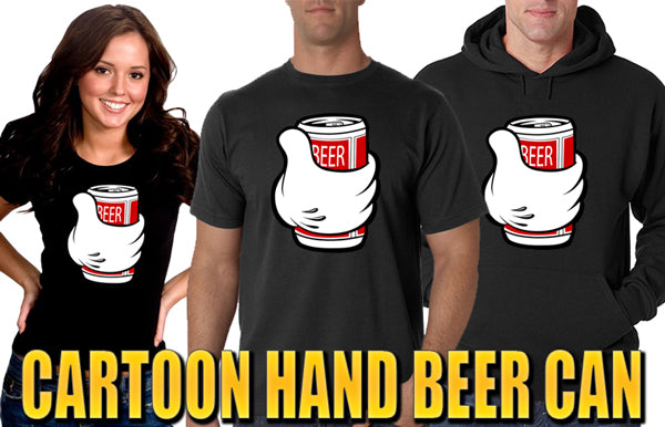 Cartoon Hand Beer Can Adult Hoodie