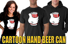 Cartoon Hand Beer Can Men's T-Shirt