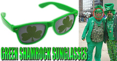 St. Patrick's Day Green Wayfarer Shamrock Sunglasses