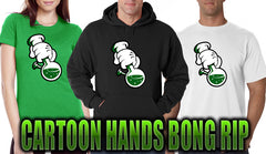 Cartoon Hands Bong Rip Adult Hoodie