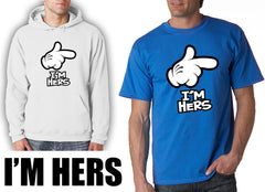 Cartoon Hands I'm Hers Adult Hoodie