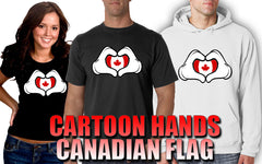 Cartoon Hands Canadian Flag Adult Hoodie