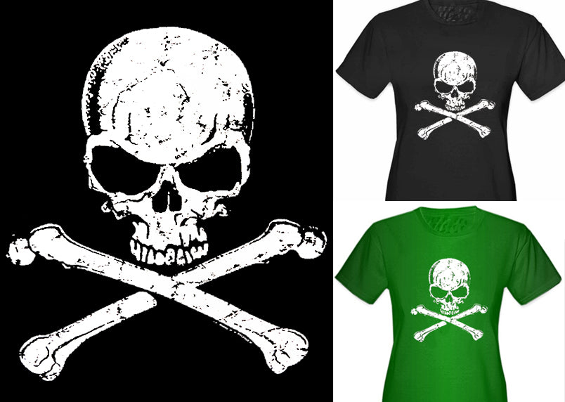 T-shirt Gotica Da Uomo _ Girocollo Nero Stampa Teschio Bianco - Foto 4