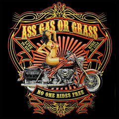 Biker Hoodie - "Ass Gas Or Grass" Motorcycle Sweatshirt (Black)
