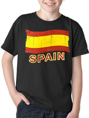 Vintage Spain Waving Flag Kids T-Shirt