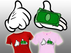 Cartoon Money Hands Girls T-Shirt