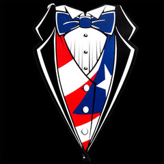 Puerto Rican Flag Tuxedo T-Shirt With Vest & Bowtie