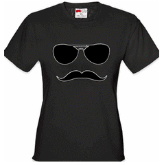 Sunglasses Mustache Girl's T-Shirt