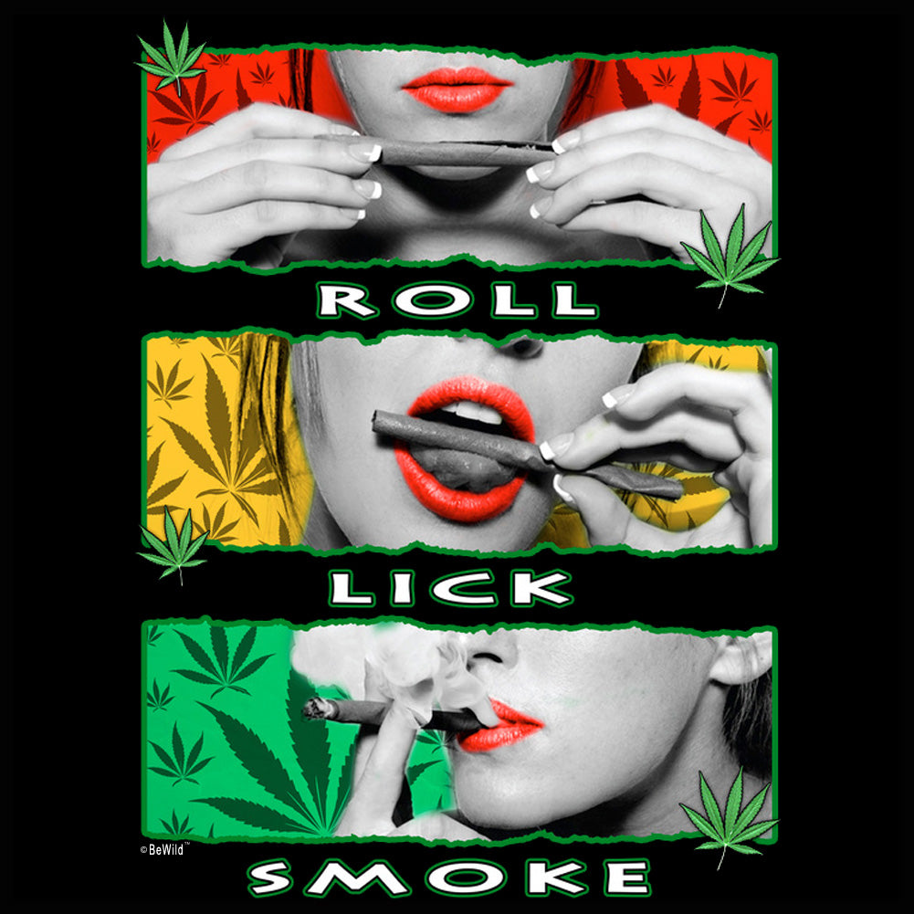 Marijuana Girl Roll Lick Smoke Crew Neck Sweatshirt