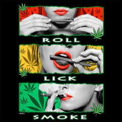 Marijuana Girl Roll Lick Smoke Crew Neck Sweatshirt