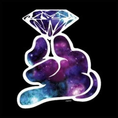 Galaxy Cartoon Hand Holding Diamond Crew Neck Sweatshirt