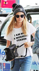 I Am Not a Morning Person Cara Delevingne Vogue Adult Hoodie