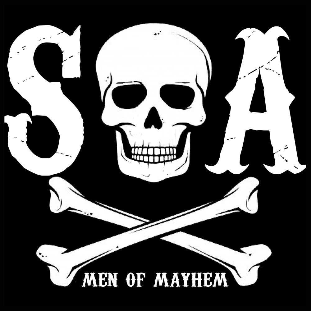 SOA Men Of Mayhem Skull and Crossbones Men's T-Shirt (Black)
