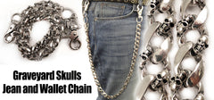 Graveyard Skulls Tough Link Jean and Wallet Chain