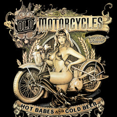 Hot Babes and Cold Beer Biker Ladies T-shirt