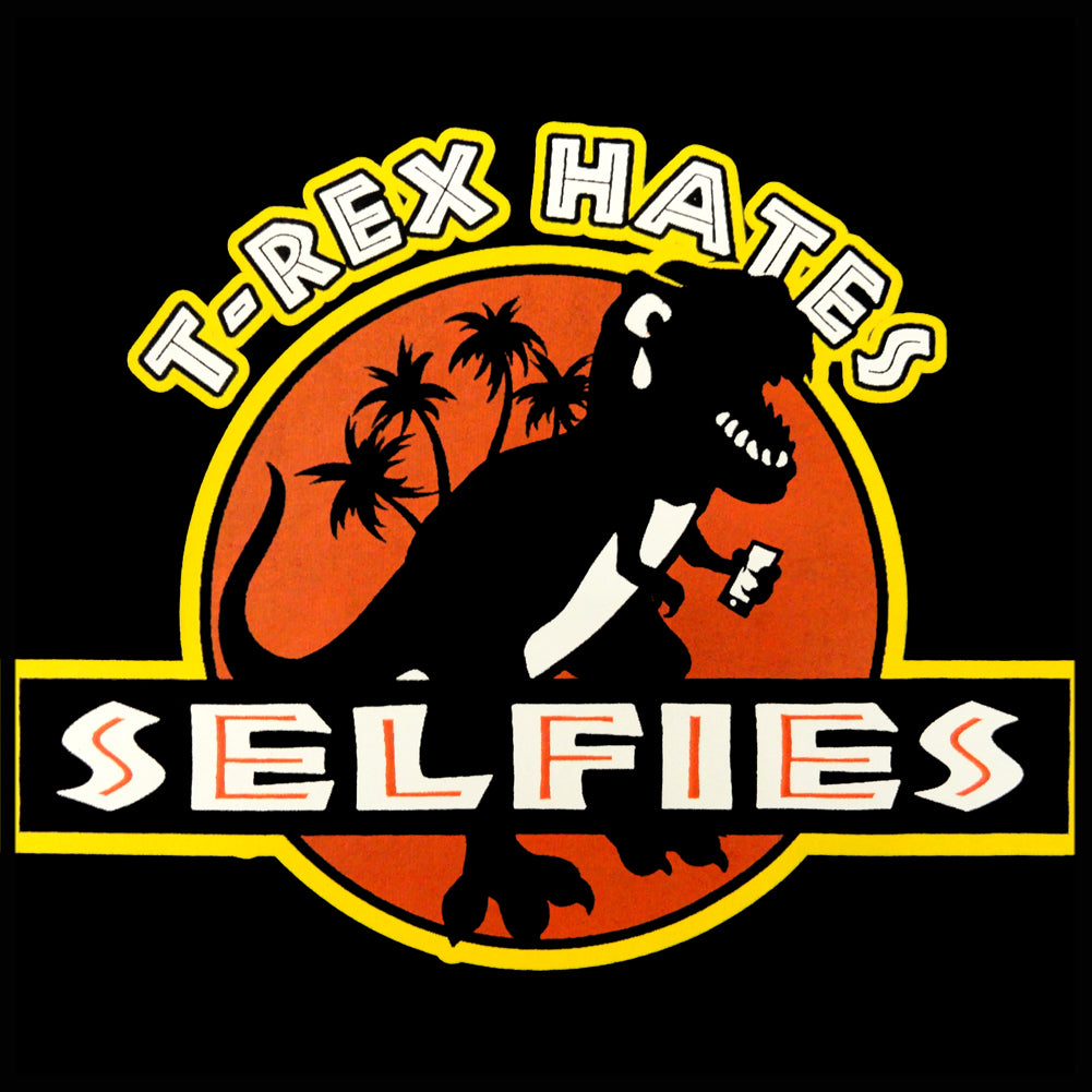 T-Rex Hates Selfies Funny Adult Hoodie
