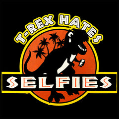 T-Rex Hates Selfies Funny Adult Crewneck