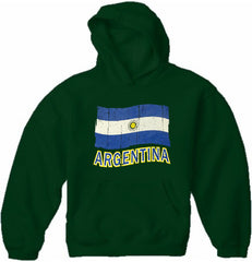 Vintage Argentina Waving Flag Adult Hoodie