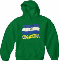 Vintage Argentina Waving Flag Adult Hoodie