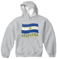Vintage Argentina Waving Flag Adult Hoodie