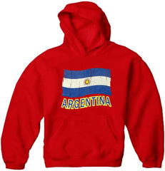 Vintage Argentina Waving Flag Adult Hoodie
