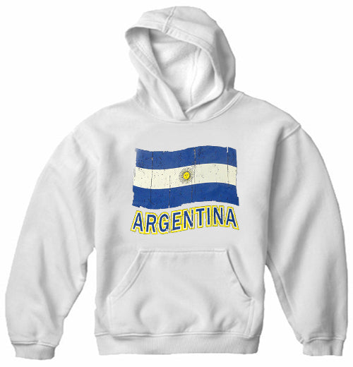 Vintage Argentina Waving Flag Adult Hoodie