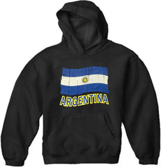 Vintage Argentina Waving Flag Adult Hoodie