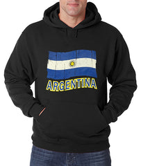 Vintage Argentina Waving Flag Adult Hoodie