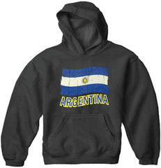 Vintage Argentina Waving Flag Adult Hoodie