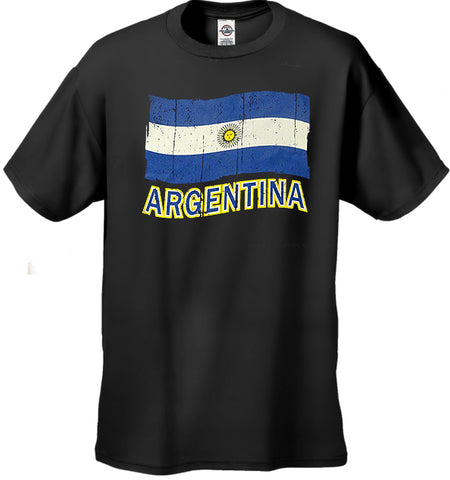 Vintage Argentina Waving Flag Men's T-Shirt
