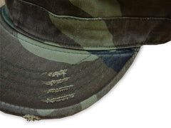 Vintage BDU Fatigue Combat Hat (Green Woodland Camo)