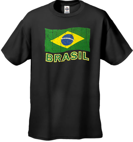 Vintage Brasil Waving Flag Men's T-Shirt