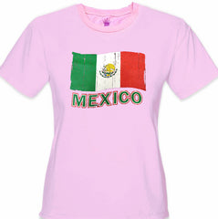 Vintage Mexico Waving Flag Girl's T-Shirt
