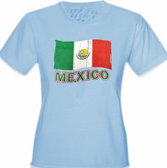 Vintage Mexico Waving Flag Girl's T-Shirt