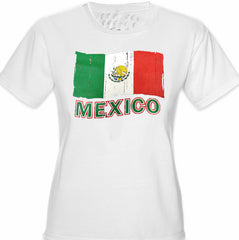 Vintage Mexico Waving Flag Girl's T-Shirt
